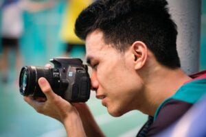 student taking a picture